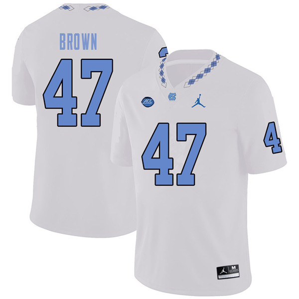 Jordan Brand Men #47 Zach Brown North Carolina Tar Heels College Football Jerseys Sale-White